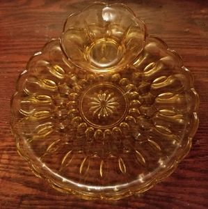 ⬇️Final Sale⬇️Vintage amber snack plate with bowl